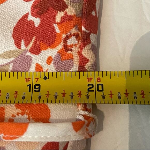 LOFT Orange Cream Lilac Floral Print Cottage Feminine Dress NWOT Size SP - Picture 13 of 14